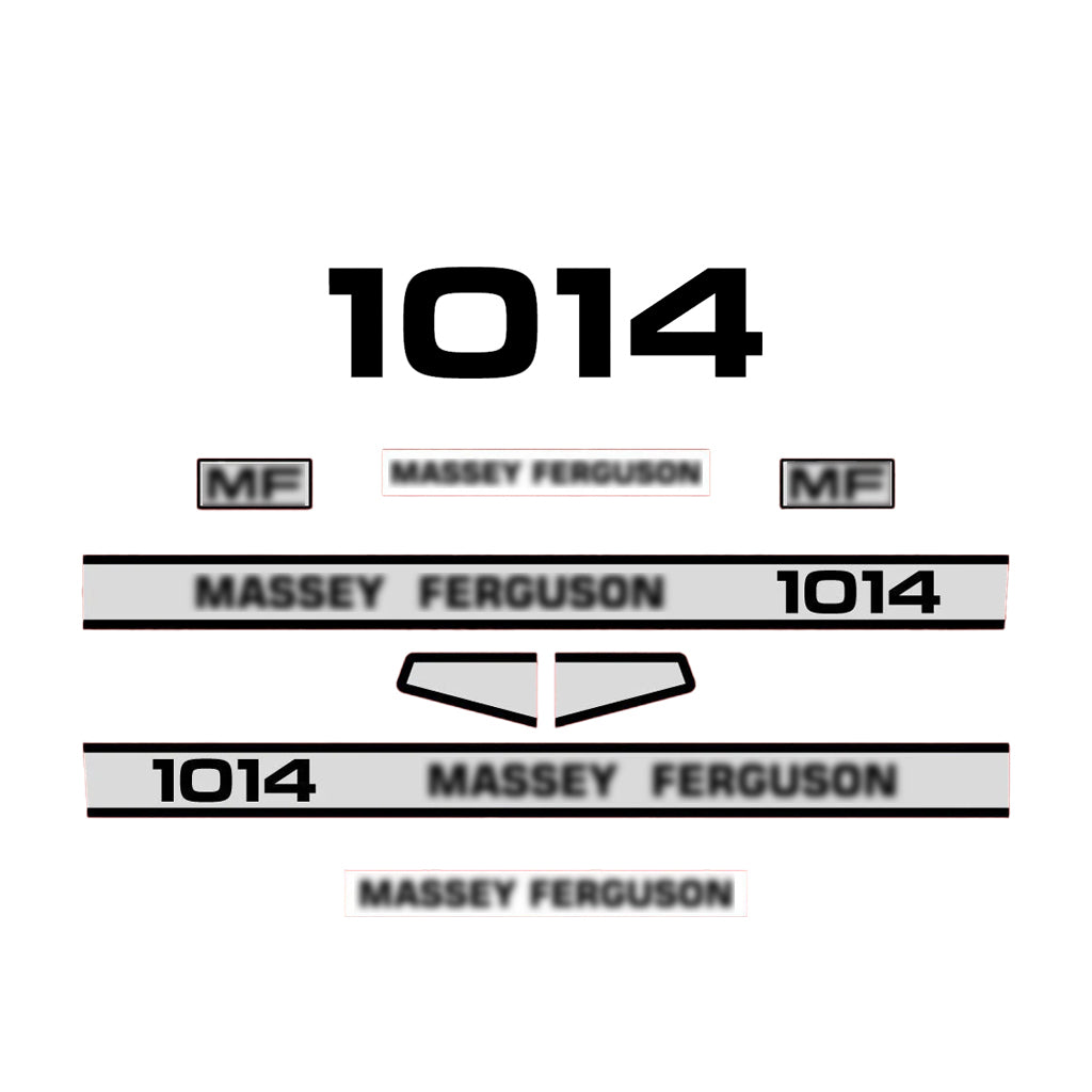 Aftermarket Decal Kit Compatible with Massey Ferguson 1014 – Premium Hood Stripe Restoration Set