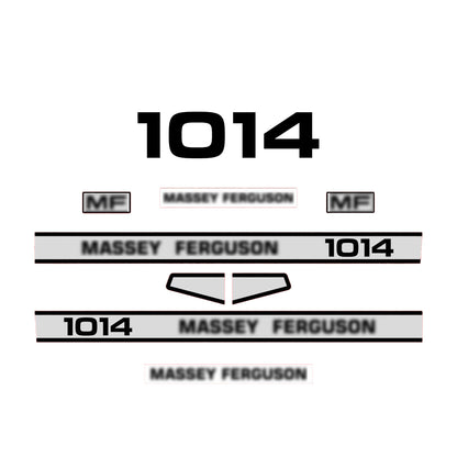 Aftermarket Decal Kit Compatible with Massey Ferguson 1014 – Premium Hood Stripe Restoration Set