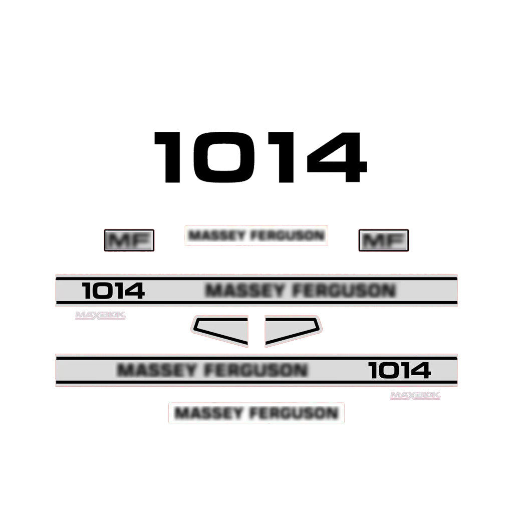 Aftermarket Decal Kit Compatible with Massey Ferguson 1014 – Maxiblok Restoration Vinyl Set