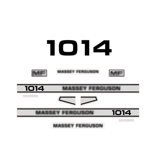 Aftermarket Decal Kit Compatible with Massey Ferguson 1014 – Maxiblok Restoration Vinyl Set