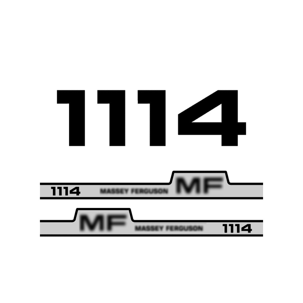 Aftermarket Decal Kit Compatible with Massey Ferguson 1114 – Premium Hood Stripes and Logo Set