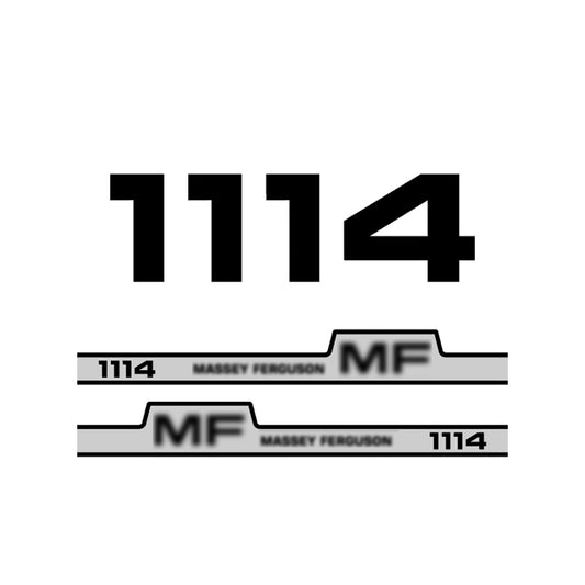 Aftermarket Decal Kit Compatible with Massey Ferguson 1114 – Premium Hood Stripes and Logo Set
