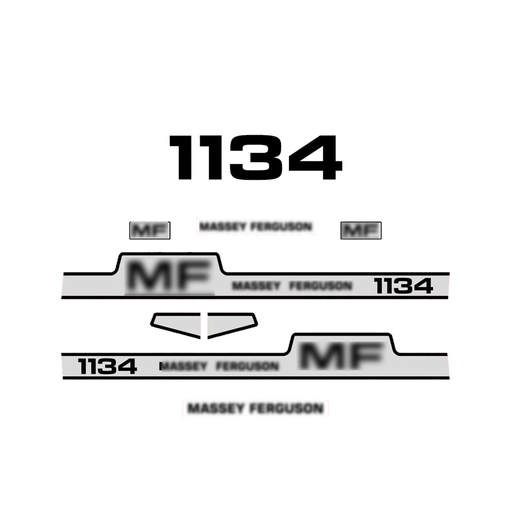 Aftermarket Decal Kit Compatible with Massey Ferguson 1134 – Premium Restoration Vinyl Set