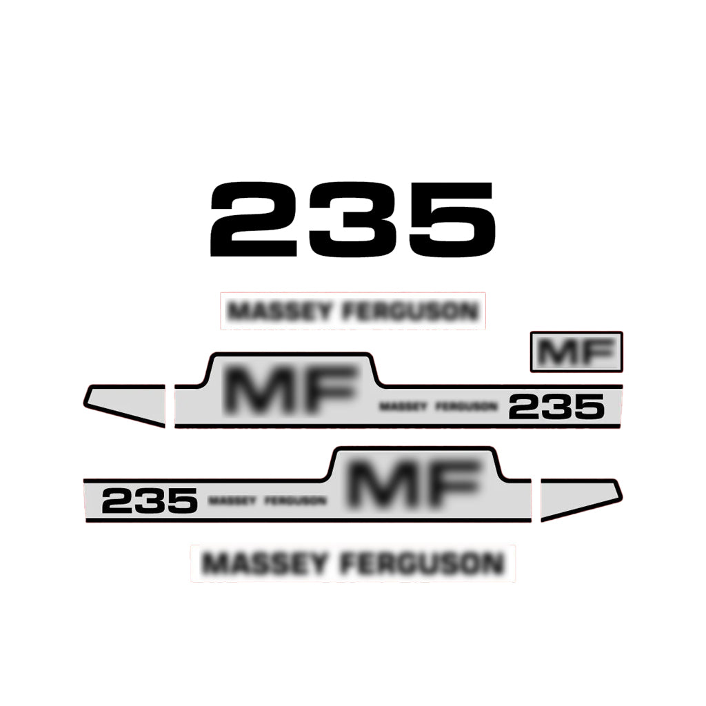Aftermarket Decal Kit Compatible with Massey Ferguson 235 – Premium Hood Stripes and Logo Set
