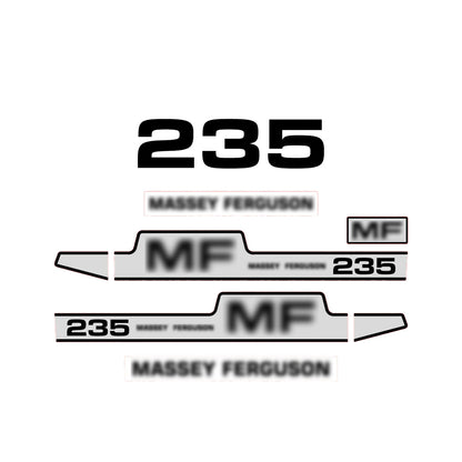 Aftermarket Decal Kit Compatible with Massey Ferguson 235 – Premium Hood Stripes and Logo Set