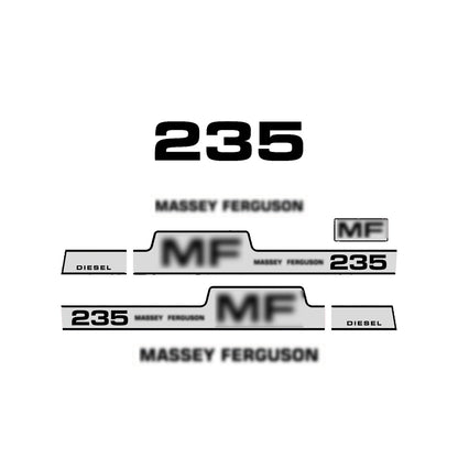 Aftermarket Decal Kit Compatible with Massey Ferguson 235 – Diesel Model Restoration Vinyl Set