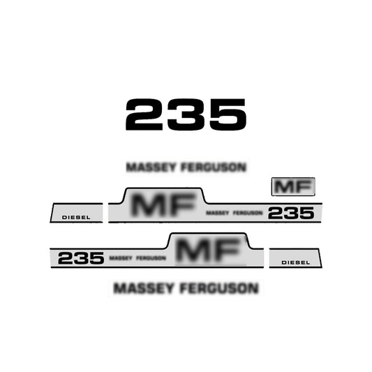 Aftermarket Decal Kit Compatible with Massey Ferguson 235 – Diesel Model Restoration Vinyl Set