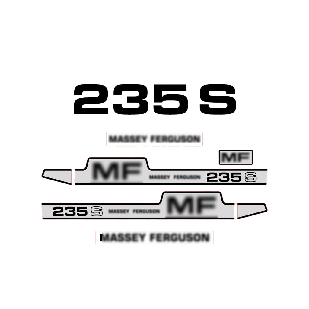 Aftermarket Decal Kit Compatible with Massey Ferguson 235 S – Premium Restoration Vinyl Set