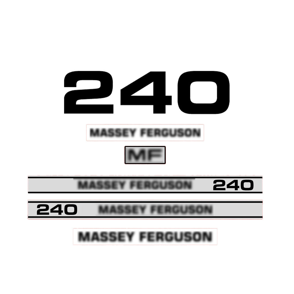 Aftermarket Decal Kit Compatible with Massey Ferguson 240 – Premium Hood Stripe Restoration Set