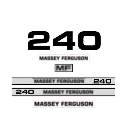 Aftermarket Decal Kit Compatible with Massey Ferguson 240 – Premium Hood Stripe Restoration Set
