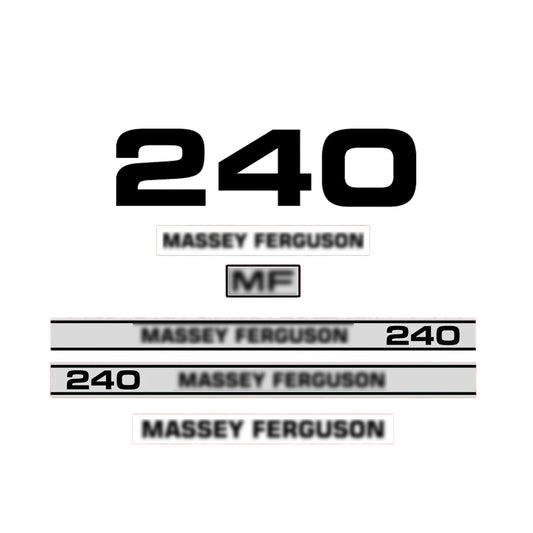 Aftermarket Decal Kit Compatible with Massey Ferguson 240 – Premium Hood Stripe Restoration Set