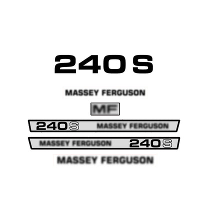 Aftermarket Decal Kit Compatible with Massey Ferguson 240 S (E) – Premium Restoration Vinyl Set