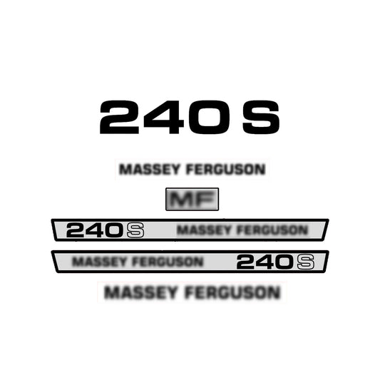 Aftermarket Decal Kit Compatible with Massey Ferguson 240 S (E) – Premium Restoration Vinyl Set