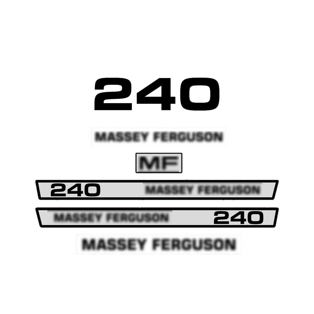 Aftermarket Decal Kit Compatible with Massey Ferguson 240 (E) – Premium Hood Stripe Restoration Set
