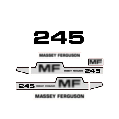 Aftermarket Decal Kit Compatible with Massey Ferguson 245 – Premium Hood Stripes and Logo Set