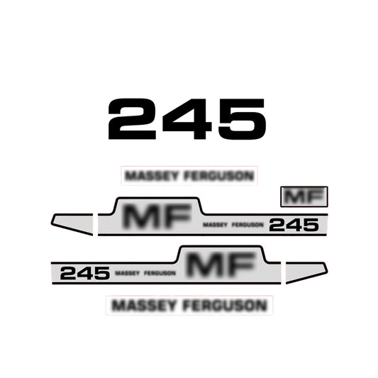 Aftermarket Decal Kit Compatible with Massey Ferguson 245 – Premium Hood Stripes and Logo Set