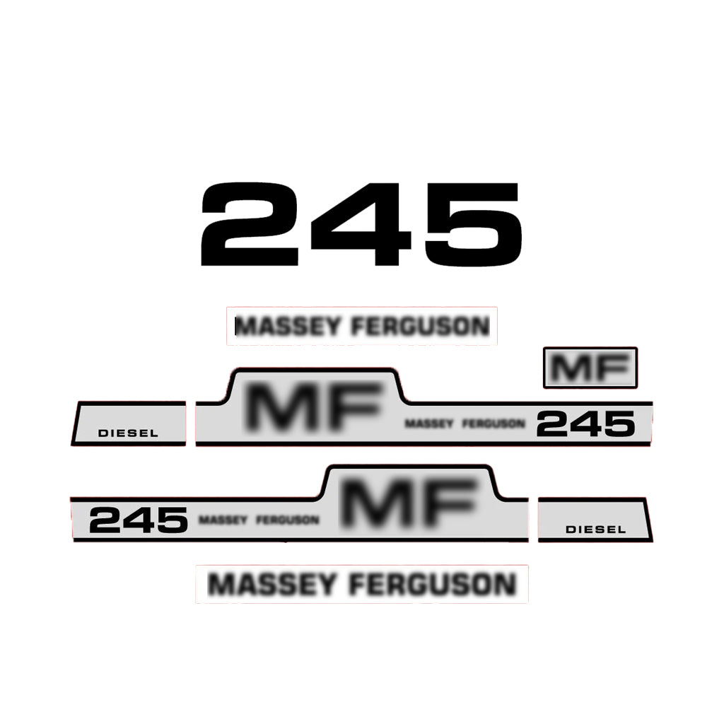 Aftermarket Decal Kit Compatible with Massey Ferguson 245 – Diesel Model Restoration Vinyl Set
