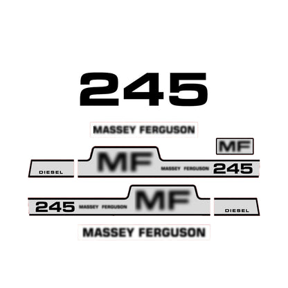Aftermarket Decal Kit Compatible with Massey Ferguson 245 – Diesel Model Restoration Vinyl Set