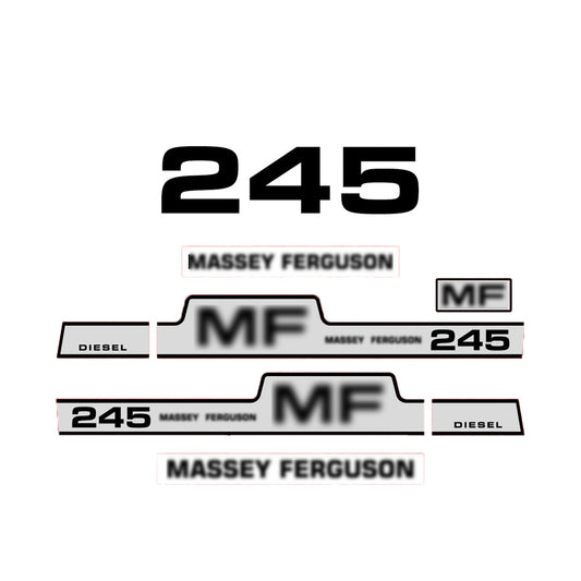 Aftermarket Decal Kit Compatible with Massey Ferguson 245 – Diesel Model Restoration Vinyl Set