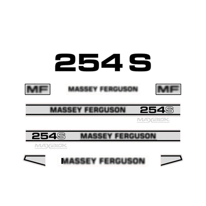 Aftermarket Decal Kit Compatible with Massey Ferguson 254 S – Maxiblok Restoration Vinyl Set