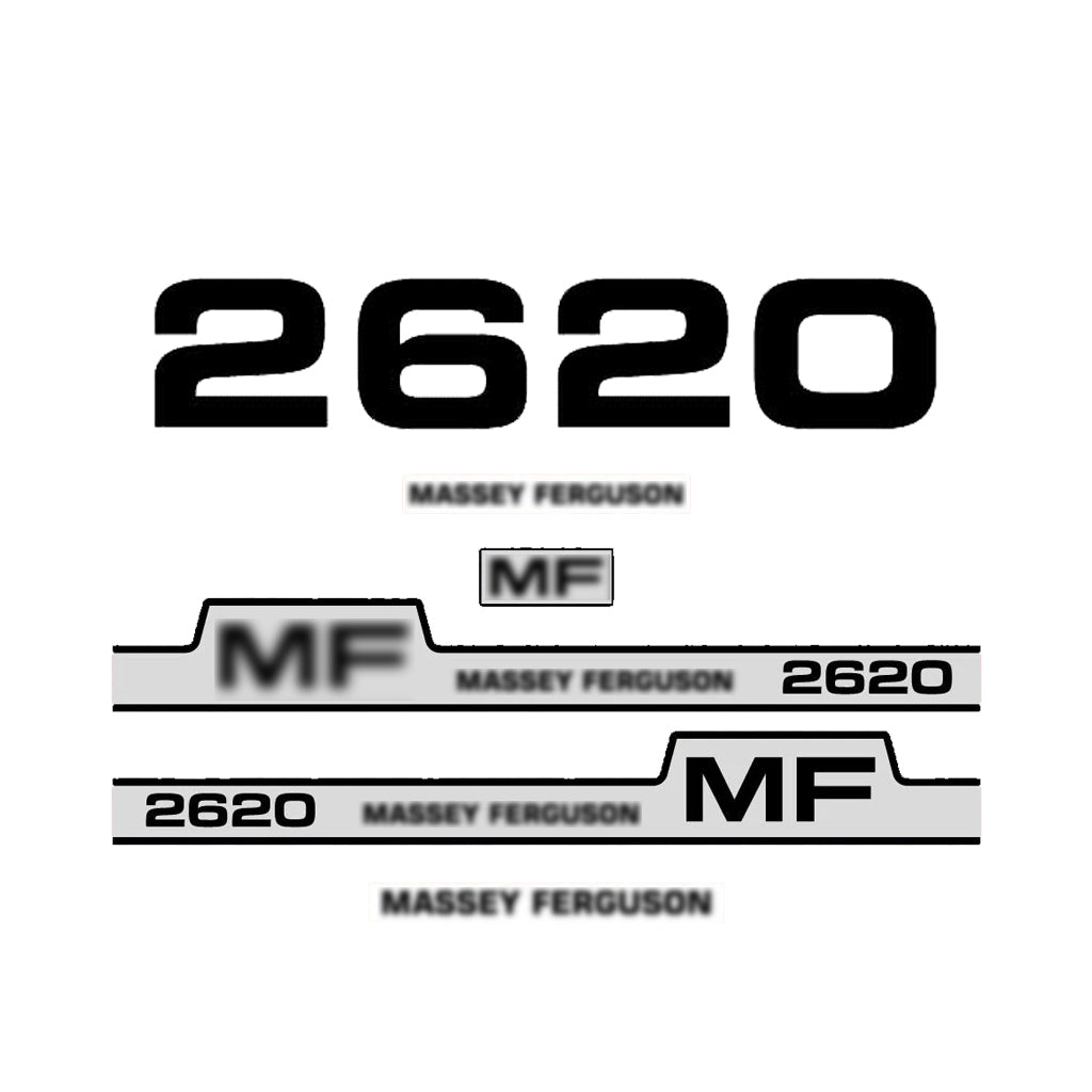 Aftermarket Decal Kit Compatible with Massey Ferguson 2620 – Stepped Stripe Restoration Set