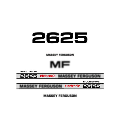 Aftermarket Decal Kit Compatible with Massey Ferguson 2625 – Electronic Multi Drive Restoration Set