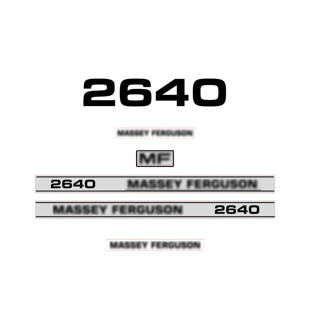 Aftermarket Decal Kit Compatible with Massey Ferguson 2640 – Premium Restoration Vinyl Set