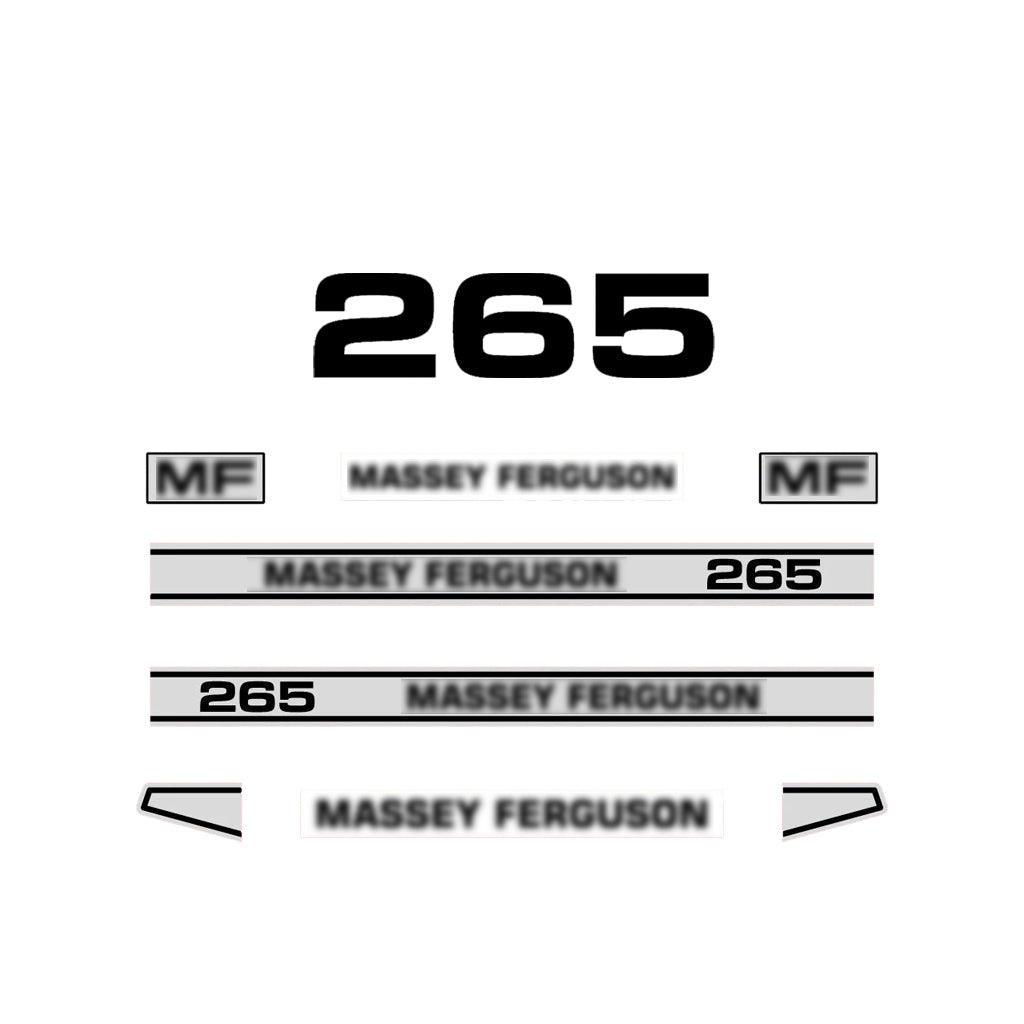 Aftermarket Decal Kit Compatible with Massey Ferguson 265 – Premium Restoration Vinyl Set