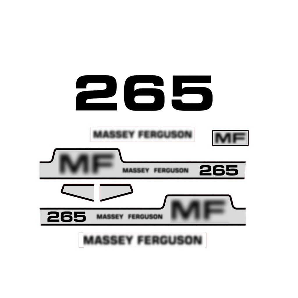 Aftermarket Decal Kit Compatible with Massey Ferguson 265 – Premium Hood Stripes and Logo Set