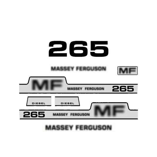 Aftermarket Decal Kit Compatible with Massey Ferguson 265 – Diesel Model Restoration Vinyl Set