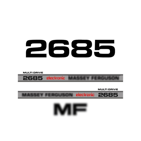 Aftermarket Decal Kit Compatible with Massey Ferguson 2685 – Electronic Multi Drive Restoration Set