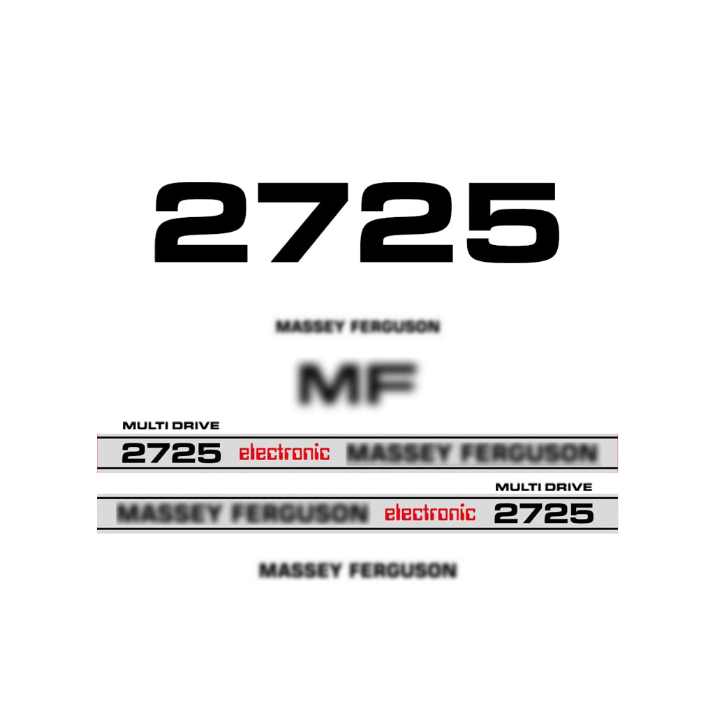 Aftermarket Decal Kit Compatible with Massey Ferguson 2725 – Electronic Multi Drive Restoration Set