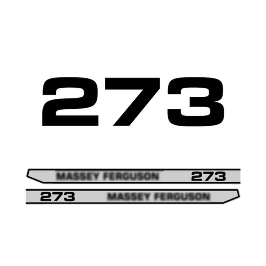 Aftermarket Decal Kit Compatible with Massey Ferguson 273 – Premium Hood Stripe Restoration Set