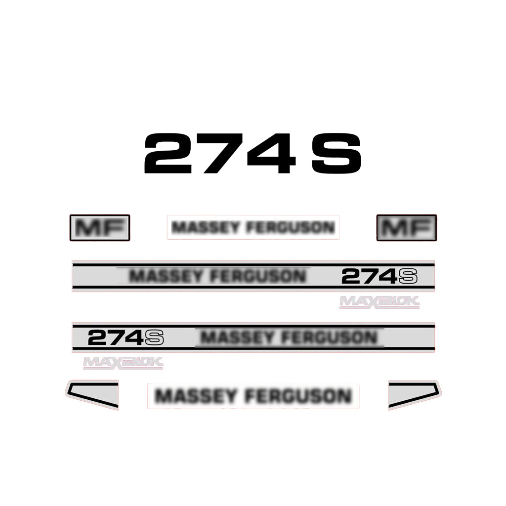 Aftermarket Decal Kit Compatible with Massey Ferguson 274 S – Maxiblok Restoration Vinyl Set
