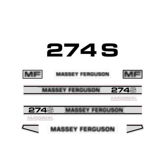 Aftermarket Decal Kit Compatible with Massey Ferguson 274 S – Maxiblok Restoration Vinyl Set