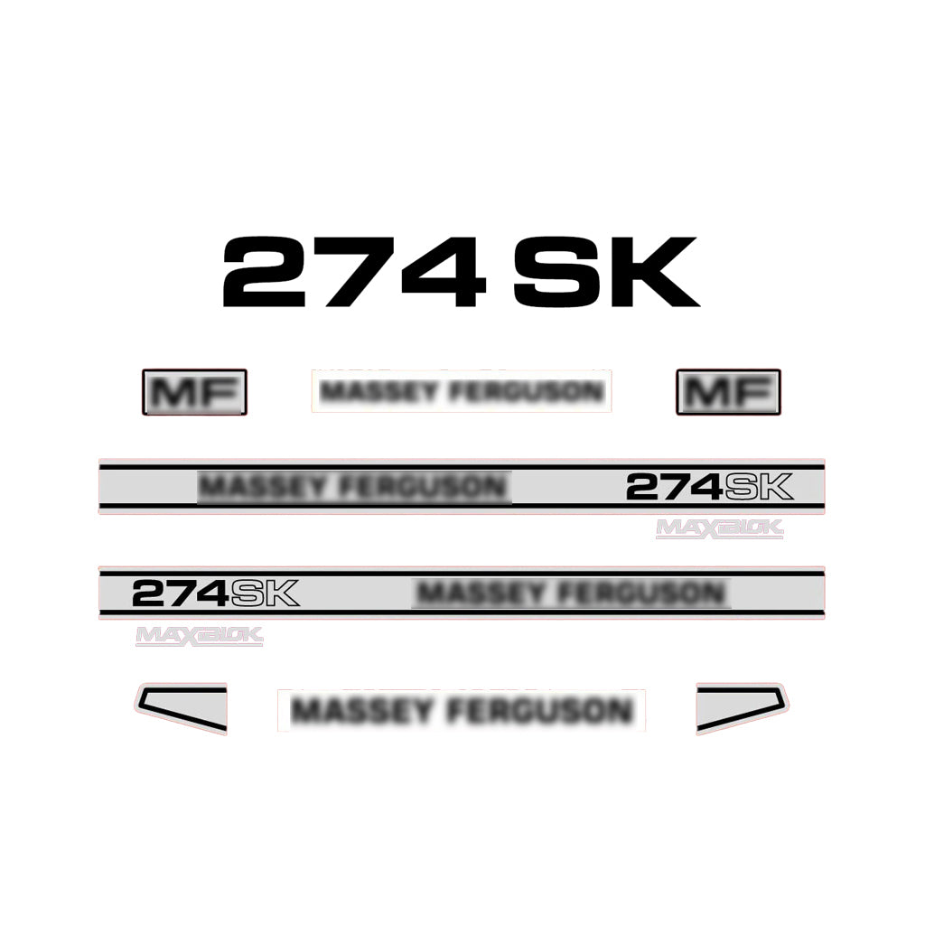 Aftermarket Decal Kit Compatible with Massey Ferguson 274 SK – Maxiblok Restoration Vinyl Set