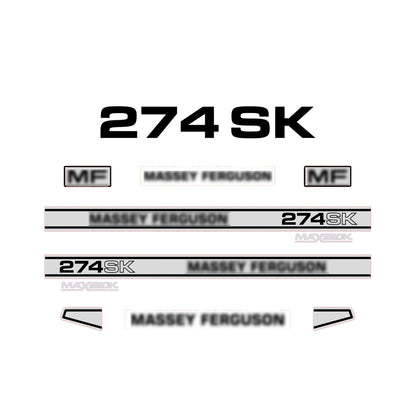 Aftermarket Decal Kit Compatible with Massey Ferguson 274 SK – Maxiblok Restoration Vinyl Set