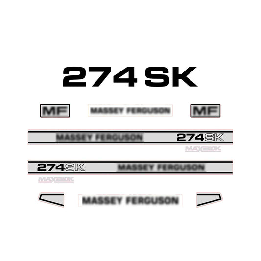 Aftermarket Decal Kit Compatible with Massey Ferguson 274 SK – Maxiblok Restoration Vinyl Set