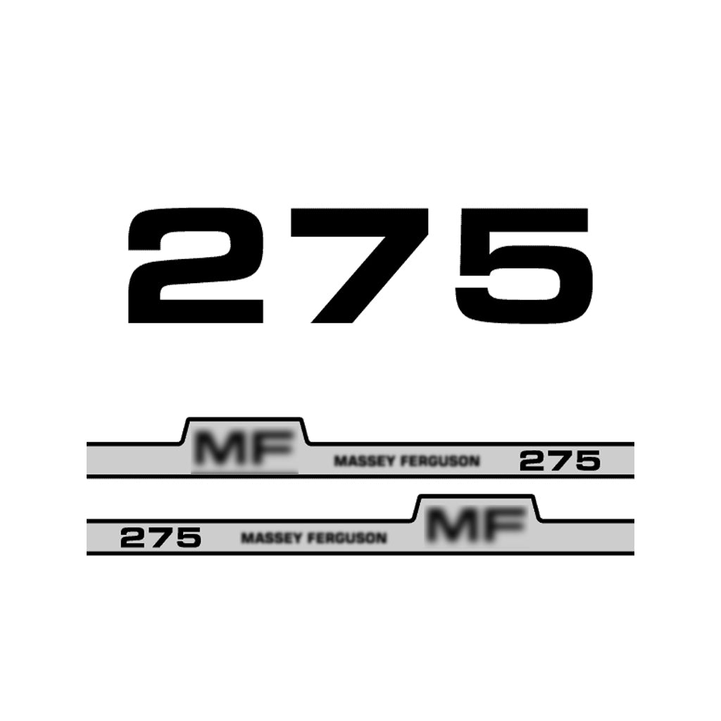Aftermarket Decal Kit Compatible with Massey Ferguson 275 – Premium Hood Stripes and Logo Set