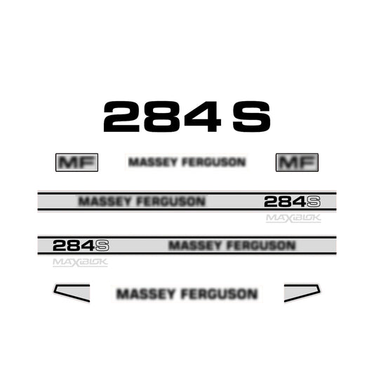 Aftermarket Decal Kit Compatible with Massey Ferguson 284 S – Maxiblok Restoration Vinyl Set