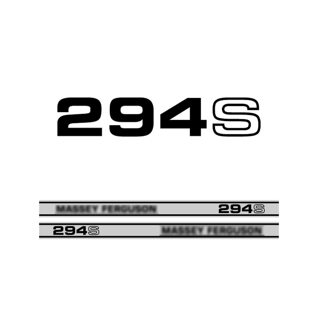 Aftermarket Decal Kit Compatible with Massey Ferguson 294 S – Premium Hood Stripe Restoration Set