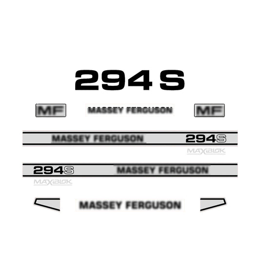 Aftermarket Decal Kit Compatible with Massey Ferguson 294 S – Maxiblok Restoration Vinyl Set