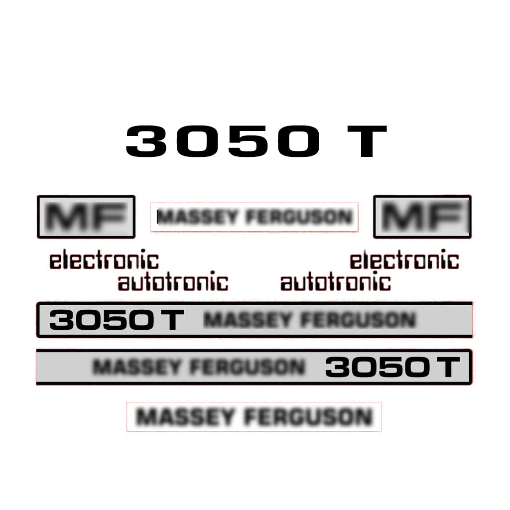 Aftermarket Decal Kit Compatible with Massey Ferguson 3050 T – Premium Restoration Vinyl Set