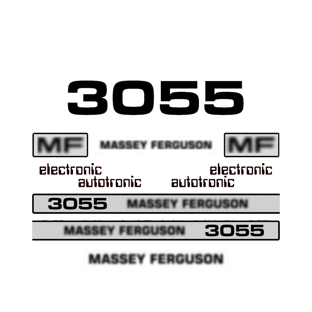 Aftermarket Decal Kit Compatible with Massey Ferguson 3055 – Autotronic Restoration Vinyl Set