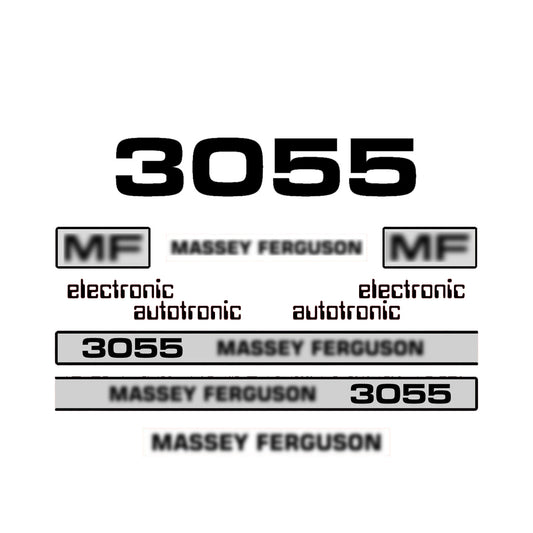 Aftermarket Decal Kit Compatible with Massey Ferguson 3055 – Autotronic Restoration Vinyl Set