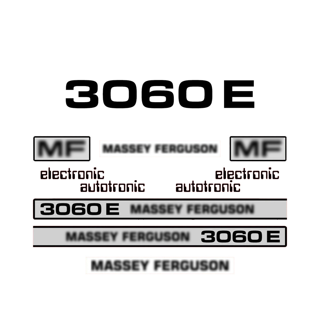Aftermarket Decal Kit Compatible with Massey Ferguson 3060 E – Electronic Model Restoration Set