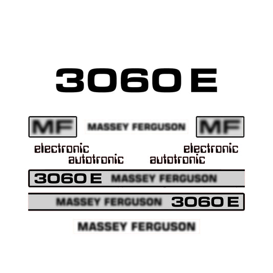 Aftermarket Decal Kit Compatible with Massey Ferguson 3060 E – Electronic Model Restoration Set
