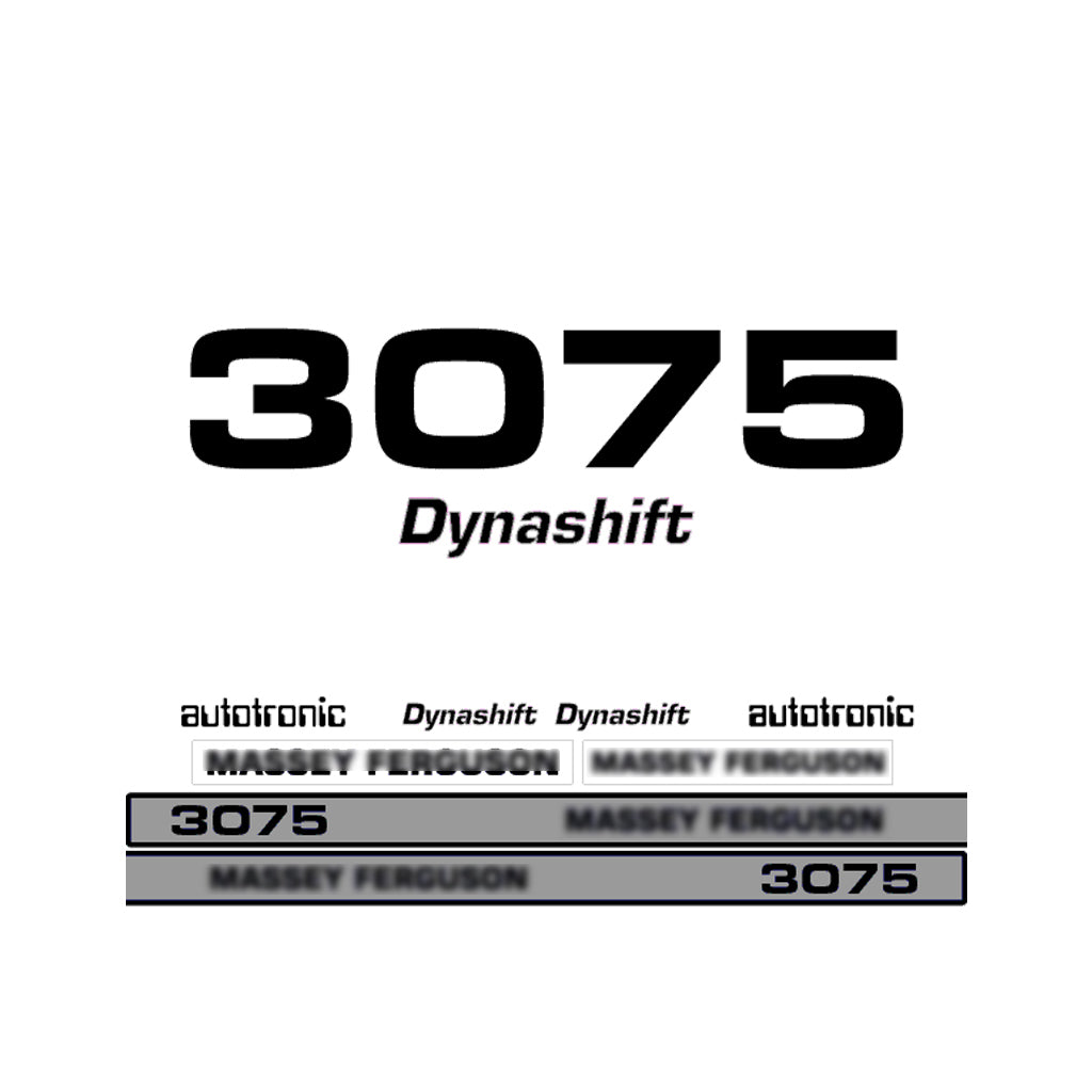 Aftermarket Decal Kit Compatible with Massey Ferguson 3075 – Dynashift Autotronic Restoration Set