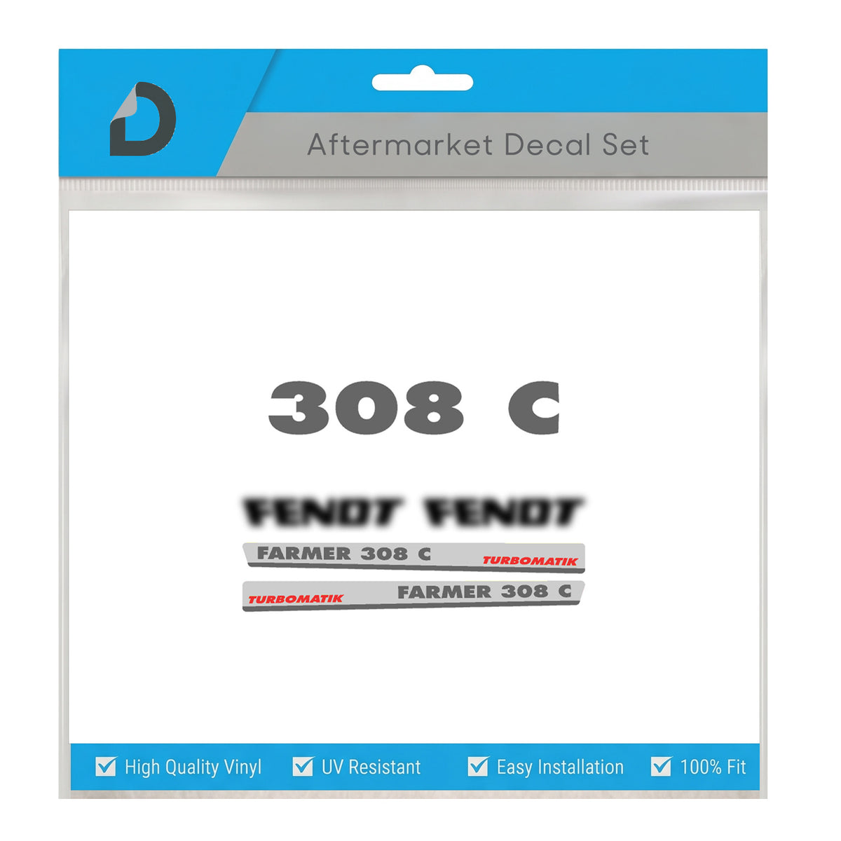 Fendt Farmer 308 C Turbomatik Decal Kit - Compact Series Premium Restoration Set