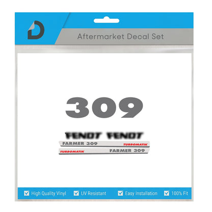 Fendt Farmer 309 Turbomatik Decal Kit - Premium Vinyl Restoration Set - 300 Seri